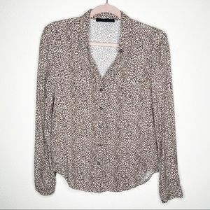 Jenni Kayne Leopard Button Down Top Animal Print